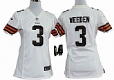 Women's Nike Cleveland Browns #3 Brandon Weeden White Game Team Jerseys,baseball caps,new era cap wholesale,wholesale hats