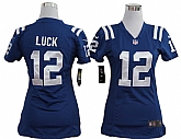 Women's Nike Indianapolis Colts #12 Andrew Luck Blue Team Jerseys,baseball caps,new era cap wholesale,wholesale hats