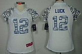 Women's Nike Indianapolis Colts #12 Andrew Luck White Zebra Field Flirt Jerseys,baseball caps,new era cap wholesale,wholesale hats