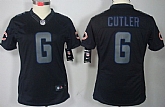 Women's Nike Limited Chicago Bears #6 Jay Cutler Black Impact Jerseys,baseball caps,new era cap wholesale,wholesale hats