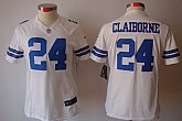 Women's Nike Limited Dallas Cowboys #24 Morris Claiborne White Jerseys,baseball caps,new era cap wholesale,wholesale hats