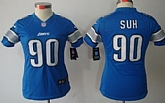 Women's Nike Limited Detroit Lions #90 Ndamukong Suh Light Blue Jerseys,baseball caps,new era cap wholesale,wholesale hats