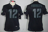 Women's Nike Limited Green Bay Packers #12 Aaron Rodgers Black Impact Jerseys,baseball caps,new era cap wholesale,wholesale hats
