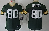 Women's Nike Limited Green Bay Packers #80 Donald Driver Green Jerseys,baseball caps,new era cap wholesale,wholesale hats