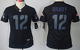 Women's Nike Limited New England Patriots #12 Tom Brady Black Impact Jerseys,baseball caps,new era cap wholesale,wholesale hats