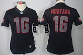 Women's Nike Limited San Francisco 49ers #16 Joe Montana Black Impact Jerseys,baseball caps,new era cap wholesale,wholesale hats