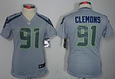 Women's Nike Limited Seattle Seahawks #91 Chris Clemons Gray Jerseys,baseball caps,new era cap wholesale,wholesale hats