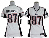 Women's Nike New England Patriots #87 Rob Gronkowski White Game Team Jerseys,baseball caps,new era cap wholesale,wholesale hats
