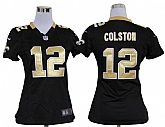 Women's Nike New Orleans Saints #12 Marques Colston Black Game Team Jerseys,baseball caps,new era cap wholesale,wholesale hats