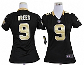 Women's Nike New Orleans Saints #9 Drew Brees Black Team Jerseys,baseball caps,new era cap wholesale,wholesale hats