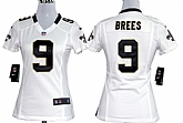 Women's Nike New Orleans Saints #9 Drew Brees White Team Jerseys,baseball caps,new era cap wholesale,wholesale hats