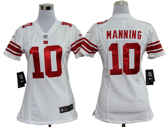Women's Nike New York Giants #10 Eli Manning White Game Team Jerseys