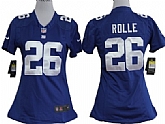 Women's Nike New York Giants #26 Antrel Rolle Blue Game Team Jerseys,baseball caps,new era cap wholesale,wholesale hats
