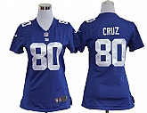 Women's Nike New York Giants #80 Victor Cruz Blue Team Jerseys,baseball caps,new era cap wholesale,wholesale hats