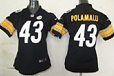 Women's Nike Pittsburgh Steelers #43 Troy Polamalu Black Team Jerseys,baseball caps,new era cap wholesale,wholesale hats