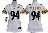 Women's Nike Pittsburgh Steelers #94 Lawrence Timmons White Game Team Jerseys,baseball caps,new era cap wholesale,wholesale hats