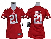 Women's Nike San Francisco 49ers #21 Frank Gore Red Team Jerseys,baseball caps,new era cap wholesale,wholesale hats