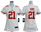 Women's Nike San Francisco 49ers #21 Frank Gore White Game Team Jerseys,baseball caps,new era cap wholesale,wholesale hats