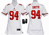 Women's Nike San Francisco 49ers #94 Justin Smith White Game Team Jerseys,baseball caps,new era cap wholesale,wholesale hats