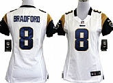 Women's Nike St. Louis Rams #8 Sam Bradford White Game Team Jerseys,baseball caps,new era cap wholesale,wholesale hats