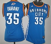 Women's Oklahoma City Thunder #35 Kevin Durant Revolution 30 Swingman Blue Jerseys