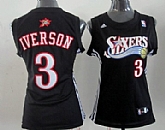 Women's Philadelphia 76ers #3 Allen Iverson Revolution 30 Swingman Black Jerseys