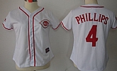 Womens Cincinnati Reds 4 Brandon Phillips White With Red Jerseys,baseball caps,new era cap wholesale,wholesale hats