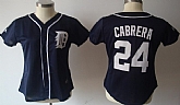 Womens Detroit Tigers #24 Miguel Cabrera Navy Blue Jerseys,baseball caps,new era cap wholesale,wholesale hats