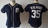 Womens Detroit Tigers #35 Justin Verlander Navy Blue Jerseys,baseball caps,new era cap wholesale,wholesale hats