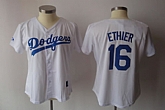 Womens Dodgers #16 Ethier white Jerseys,baseball caps,new era cap wholesale,wholesale hats