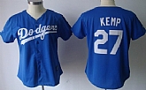 Womens Los Angeles Dodgers #27 Matt Kemp Blue Jerseys,baseball caps,new era cap wholesale,wholesale hats