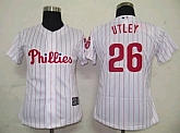 Womens Phillies #26 Utley white Red strip Jerseys,baseball caps,new era cap wholesale,wholesale hats