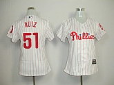 Womens Phillies #51 Ruiz white red strip Jerseys,baseball caps,new era cap wholesale,wholesale hats