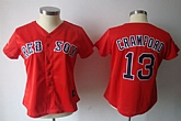 Womens Red Sox #13 Crawford Red Jerseys,baseball caps,new era cap wholesale,wholesale hats