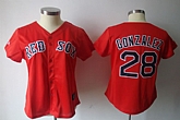 Womens Red Sox #28 Gonzalez Red Jerseys,baseball caps,new era cap wholesale,wholesale hats