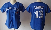 Womens Toronto Blue Jays #13 Brett Lawrie Blue Jerseys,baseball caps,new era cap wholesale,wholesale hats