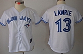 Womens Toronto Blue Jays #13 Brett Lawrie White Jerseys,baseball caps,new era cap wholesale,wholesale hats