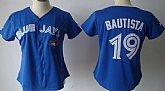 Womens Toronto Blue Jays #19 Jose Bautista Blue Jerseys,baseball caps,new era cap wholesale,wholesale hats