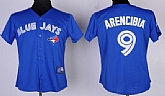 Womens Toronto Blue Jays #9 J.P. Arencibia Blue Jerseys,baseball caps,new era cap wholesale,wholesale hats