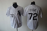 Womens White Sox #72 Fisk White Strip Jerseys,baseball caps,new era cap wholesale,wholesale hats