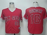 Youth Anaheim Angels #16 Conger Red Cool Base Jerseys,baseball caps,new era cap wholesale,wholesale hats