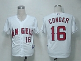 Youth Anaheim Angels #16 Conger White Cool Base Jerseys,baseball caps,new era cap wholesale,wholesale hats