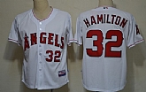 Youth Anaheim Angels #32 Josh Hamilton White Jerseys,baseball caps,new era cap wholesale,wholesale hats
