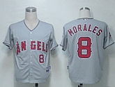 Youth Anaheim Angels #8 Morales Grey Cool Base Jerseys,baseball caps,new era cap wholesale,wholesale hats