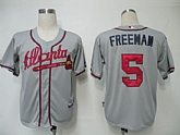 Youth Atlanta Braves #5 Freeman Grey Cool Base Jerseys,baseball caps,new era cap wholesale,wholesale hats