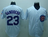 Youth Chicago Cubs #23 Sandberg white blue strip Jerseys,baseball caps,new era cap wholesale,wholesale hats