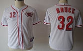 Youth Cincinnati Reds #32 Jay Bruce White Jerseys,baseball caps,new era cap wholesale,wholesale hats