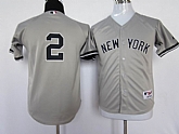Youth Jerseys Yankees #2 jeter Grey Jerseys,baseball caps,new era cap wholesale,wholesale hats