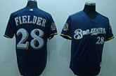 Youth Milwaukee Brewers #28 Fielder Blue Jerseys,baseball caps,new era cap wholesale,wholesale hats