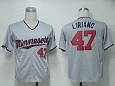 Youth Minnesota Twins #47 Liriano Grey Jerseys,baseball caps,new era cap wholesale,wholesale hats